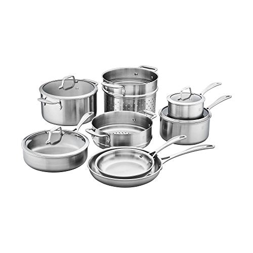 Spirit Stainless Stainless Steel Cookware Set (12-pc Stainless)