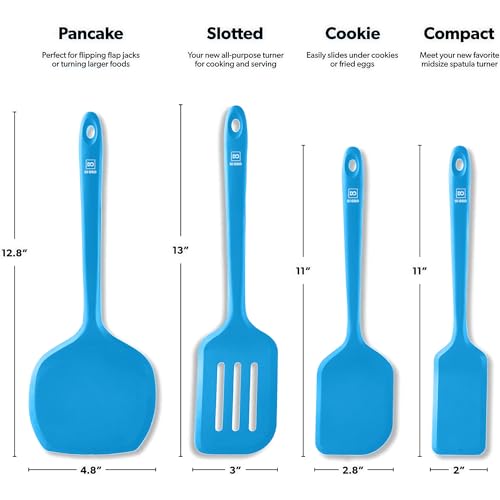 DI ORO Silicone Turner Spatula Set (Blue)