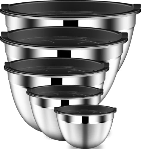 Mixing Bowls with Lids Set of 5 (1.5QT, 2QT, 2.5QT, 3.5 QT, 4.5QT)