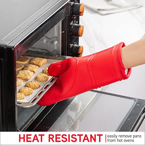 Silicone Oven Mitts (Red / Mitt Set)