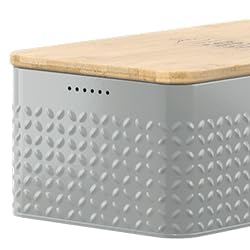Metal bread box with linen bread US
