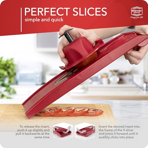 BORNER V Mandoline Slicer Kitchen V1 ClassicLine Starter Set (2. Starter / Red)