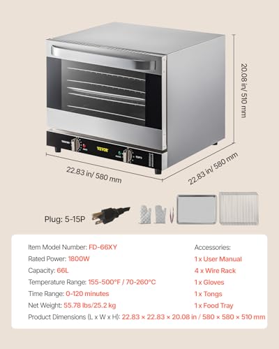 Commercial Convection Oven (4-Tier 60Qt)