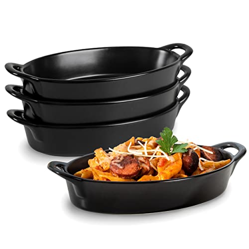 Oval Au Gratin Baking Dishes for Oven Safe and Microwave Cooking and Baking