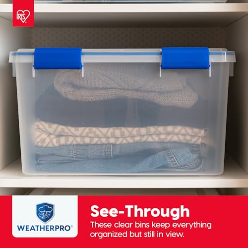 IRIS USA WEATHERPRO Plastic Storage Box with Durable Lid and Seal and Secure Latching Buckles