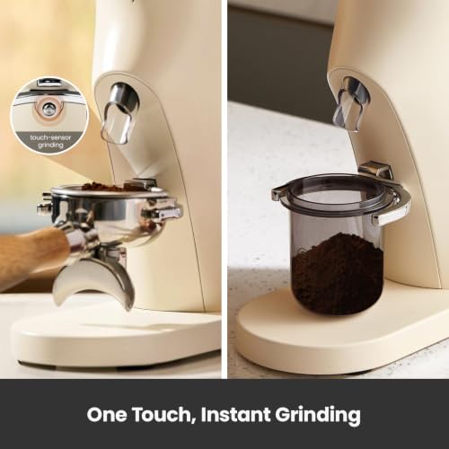 Electric Conical Burr Coffee Grinder (White)