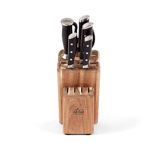 Forged German Stainless Steel Kitchen Knife Block Set (Silver/Black / 7-Piece Block Set)