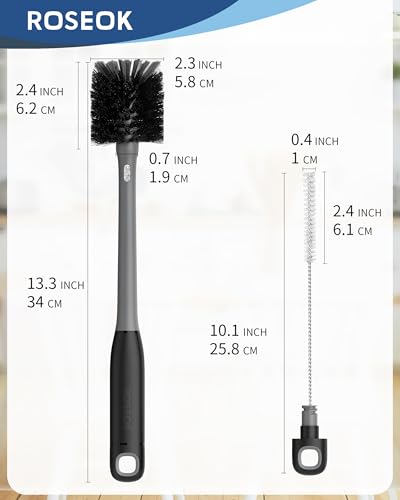 2 in 1 Long Handle Bottle Brush with Straw Brush for Cleaning Glass