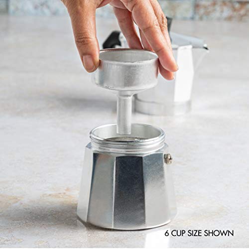Classic Stovetop Espresso and Coffee Maker (Silver / 12 Cup)