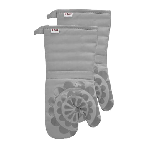 Medallion Design 100% Cotton and Silicone Oven Mitt (Gray / Oven Mitts)