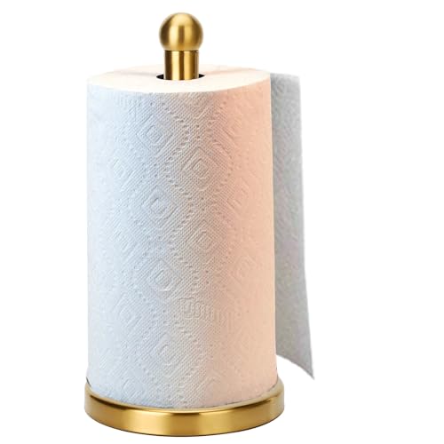 Paper Towel Holder Stand with Sturdy Base Fits Standard and Jumbo Sized Paper Towel