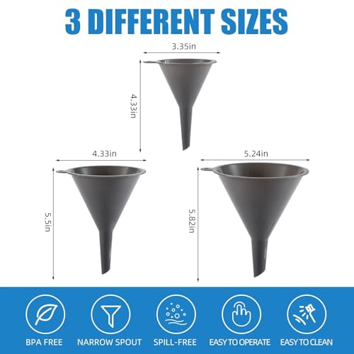 Plastic Kitchen Funnel Set of 3