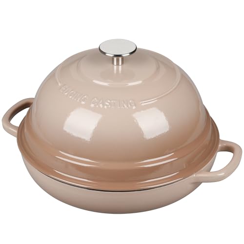 Enameled Cast Iron Dutch Oven Pot with Lid (Mocha)