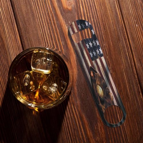 Tool Shop Stainless Steel Bottle Opener Carpentry Electric Drill and Hammer Brown Retro Poster Flat Beer Bottle Opener Keychain for Home Kitchen Bar Restaurant Party Birthday Gift