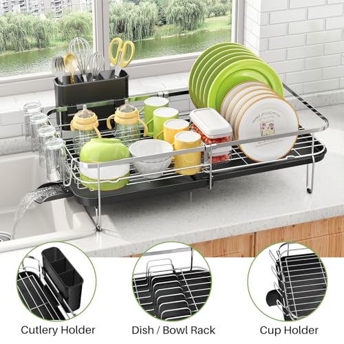 Expandable Dish Drying Rack for Kitchen Counter