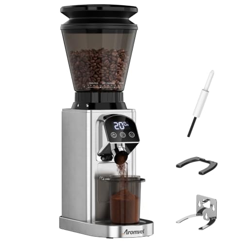 Conical Burr Coffee Bean Grinder with 48 Settings (Silver)