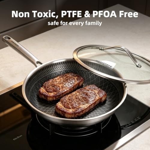12 Inch Hybrid Honeycomb Nonstick Skillet with Lid (12inch with Lid)