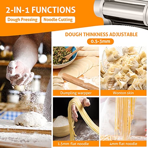 Electric Pasta Maker Machine Automatic Dough Pasta Roller 135W (2 Blades)