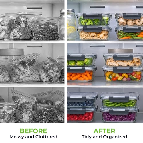 5 Piece Large 36oz Glass Storage Container Sets with Lids
