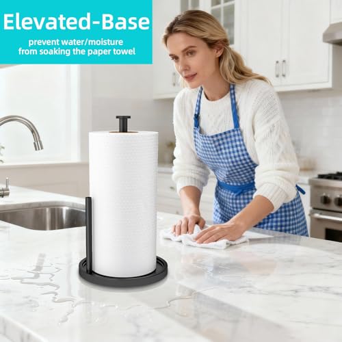 Paper Towel Holder Countertop with Anti Slip Weighted Base