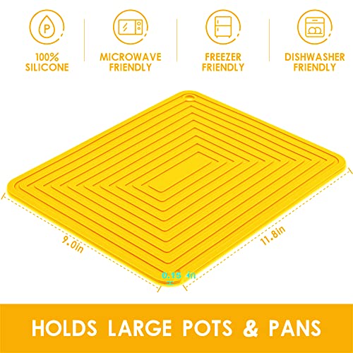 Silicone Trivets for Hot Dishes (L: Yellow)