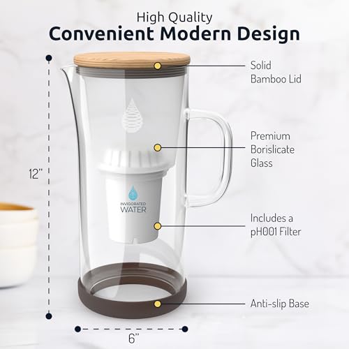 pH Restore Glass Alkaline Water Pitcher