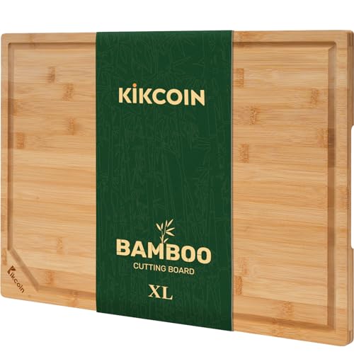 17"×11" Bamboo Cutting Boards for Kitchen (Natural / 17"L x 11"W)