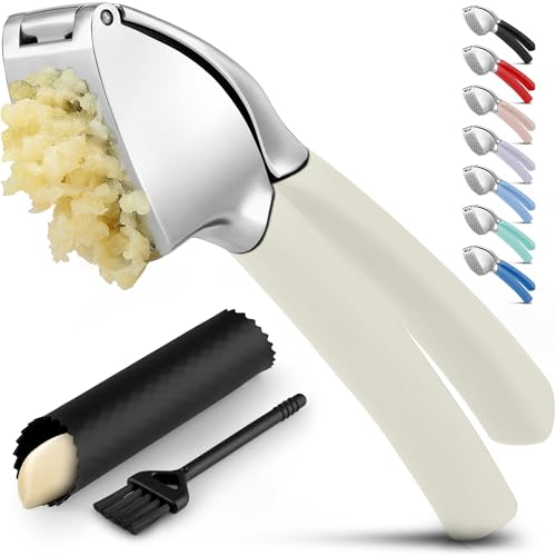 Zulay Stainless Steel Garlic Press Set