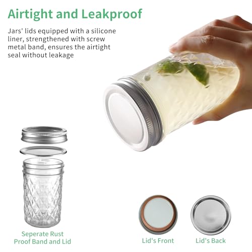 3.4 oz 100ml Mason Jars with Airtight Lids Glass Canning Jars with Regular Lids Spice Jars Honey Jars for Yogurt