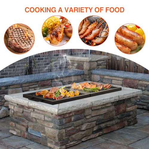 Foldable X Marks Fire Pit Cooking Grate