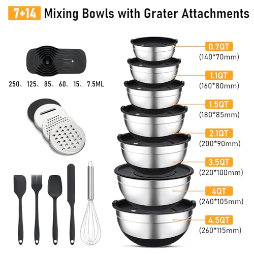 Mixing Blows with Lids Set (Non-Slip 7-Piece)