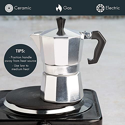 Classic Stovetop Espresso and Coffee Maker (Silver / 3 Cup)