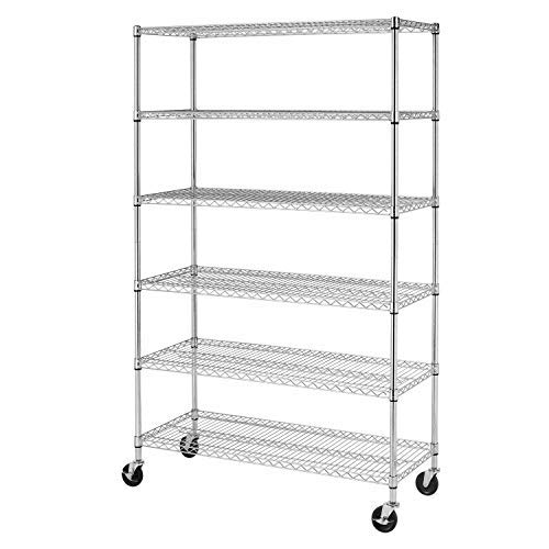 Wire Shelving Unit Storage Shelves Metal Shelf with Adjustable Layer Rack Strong Steel for Restaurant Garage Pantry Kitchen