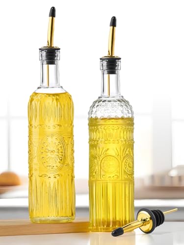 2 Pcs Olive Oil Dispenser Bottle for Kitchen (Two circles)