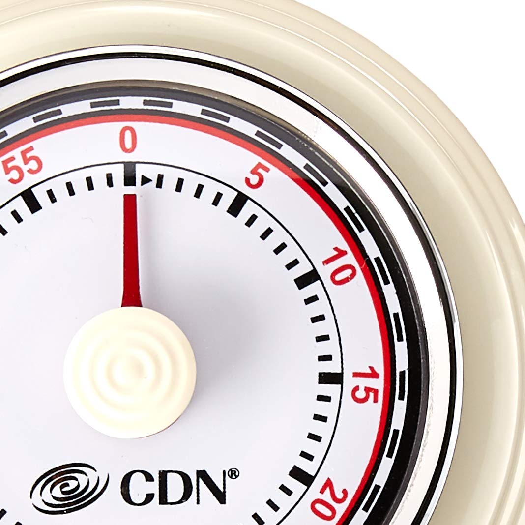 Compact 60 Min Mechanical Timer (White, 2" Dial)