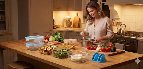 20 Pc Glass Food Storage Containers with Snap Lock Lids