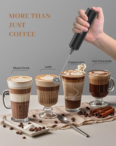 Milk Frother Rechargeable with Cover