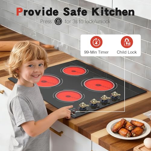 30 Inch Electric Cooktop Stove 240V