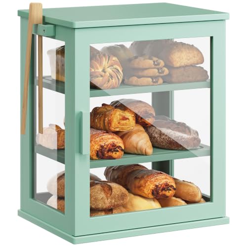 Bread Box for Kitchen Countertop (Green / Medium)