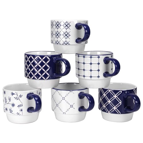 Porcelain Coffee Mugs Set of 6