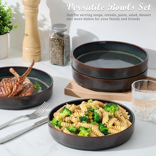 4 6 Pieces Stoneware Pasta Bowls Set