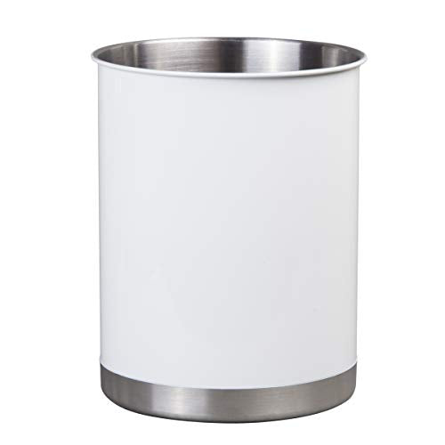 Heavy Gauge Weighted Base Stainless Steel Tool Crock Utensil Holder Flatware Organizer