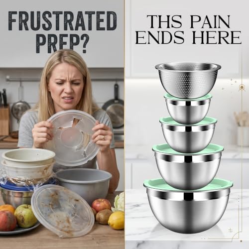 Mixing Bowls with Lids Set (9PCS Green)
