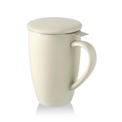 Sweejar Porcelain Tea Infuser Mug with Lid