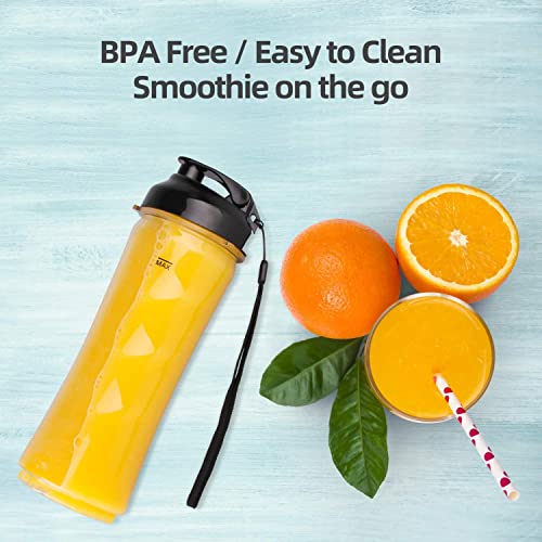 Smoothies Blender Personal Size 300 Watts with 18 oz BPA Free Portable Travel Sports Bottle