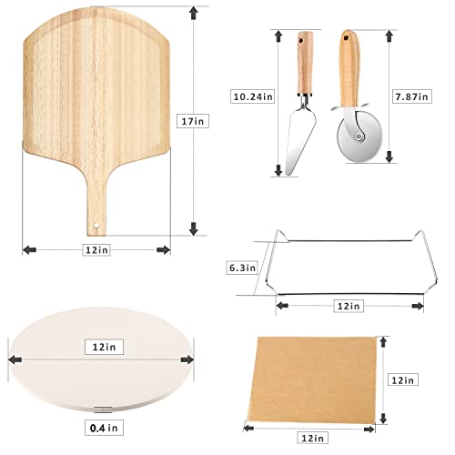 5 PCS Round Pizza Stone Set
