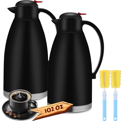 2 Pcs Stainless Steel Thermal Coffee Carafe