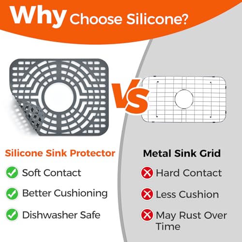 Silicone Sink Protector for Kitchen Sink (16x12 center)