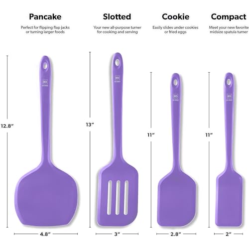 DI ORO Silicone Turner Spatula Set (Lavender)