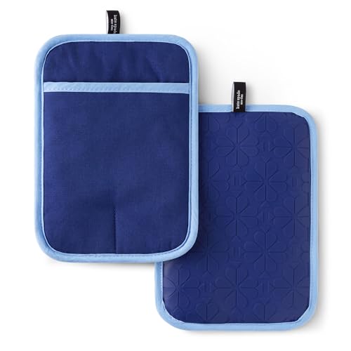 Spade Flower Soft Silicone Pot Holder 2 (Navy/Blue)